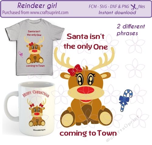 Girl Reindeer, Baby girl, Christmas svg, baby vinyl cut file