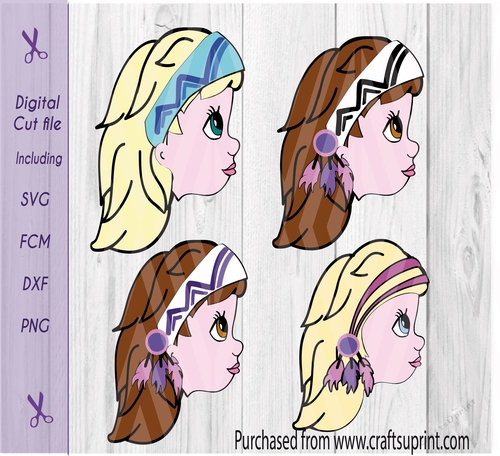  Boho girl, indian headband  girls T shirt svg vinyl cut file