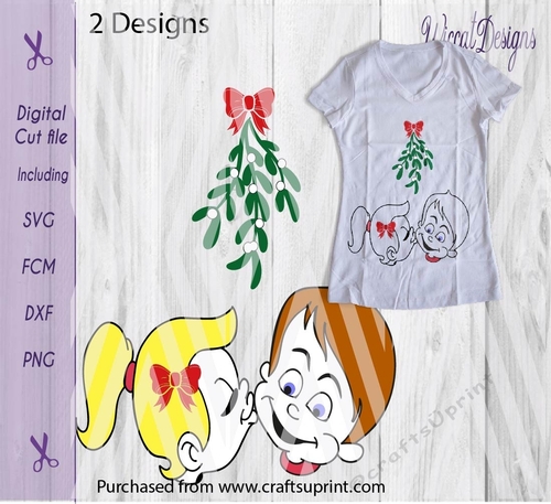 Mistletoe kisses, Girl mistletoe, Boy mistletoe, Couple shirt, svg cut file