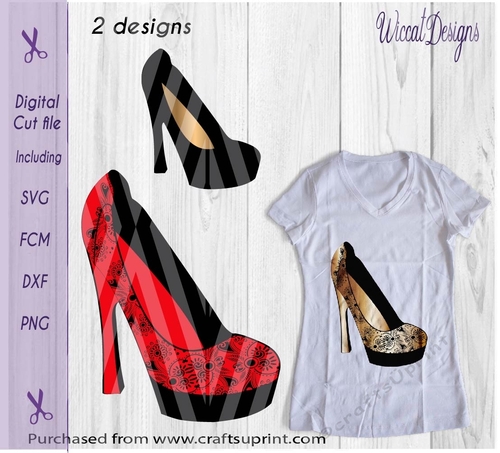 High Heel, tattered lace, shoe,  Pumps, Shoe, cut file
