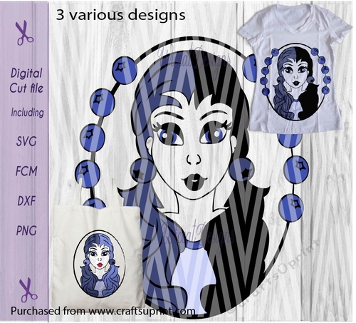 Blue berry girl, Summer fruit, teenage girl, Fruit girl illustration, digital cut file