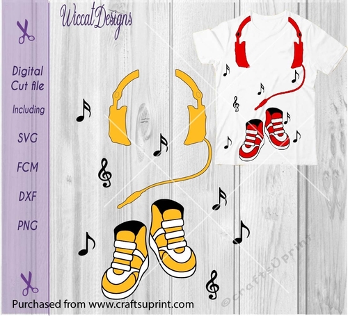 Dj, Shoes, boys shirt, Headphone, Music, kids svg cutting designs