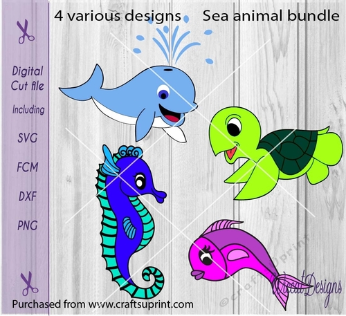 Sea animals, Sea Bundle, whale, under the Sea, sea turtle, fish, seahorse, svg file