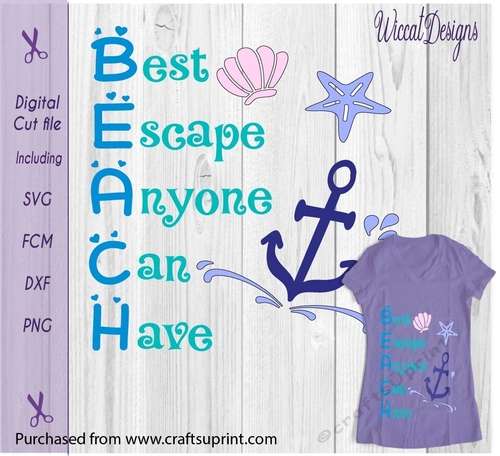 Beach best escape anyone can have, beach quote, Holiday, vinyl cut file