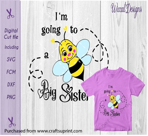 Going to be Big Sister, Bee, kids quote svg