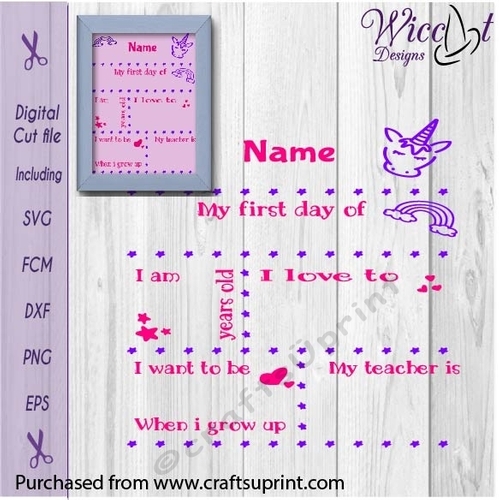 Unicorn back to school sign 