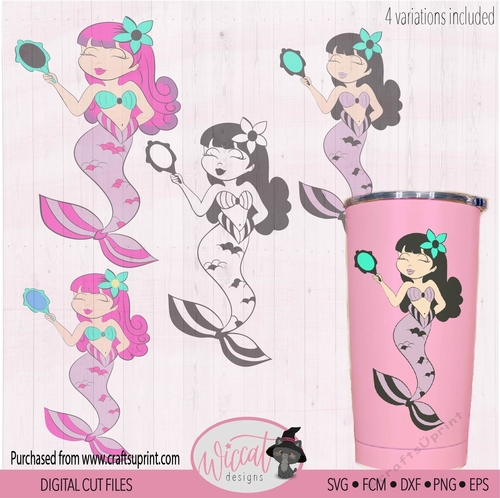 Mermaid with mirror tumbler design