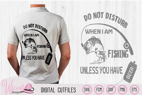 Do no disturb when fishing quote svg, Word art