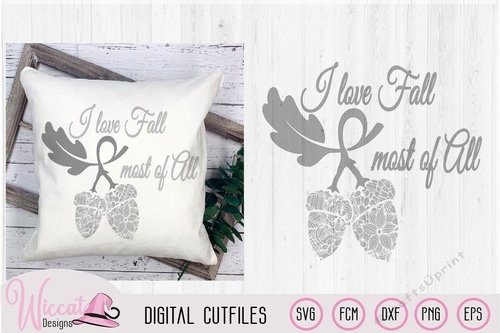 I love fall Doodle acorn, fall quotes yard sign, october design, 