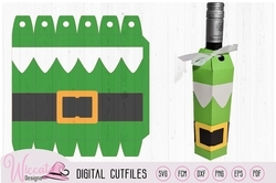 Elf wine bottle sleeve svg, Christmas bottle wrapper