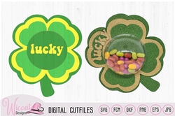 Lucky clover Candy Dome svg, st Patricks day ornament, Candy card