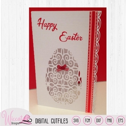 Happy Easter, Tatteerd lace card, Easter egg card, card template, svg cut files 