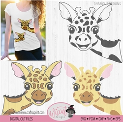 Funny Giraffe Face digital cut file