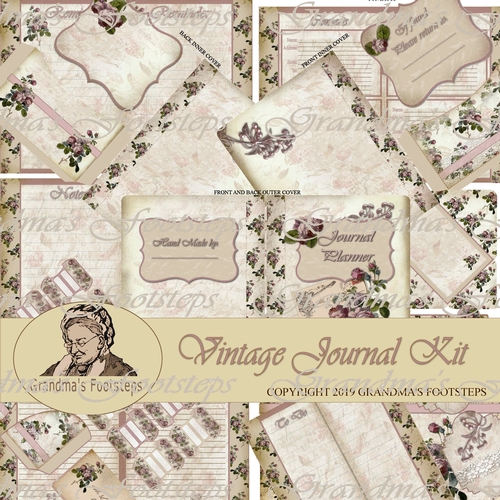 Vintage Journal Kit, with free backing papers