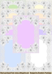 Lace Frames B, 12 x A5 Backing Papers