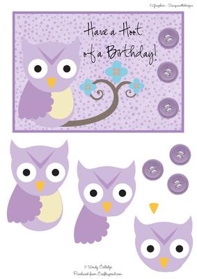Hoot of a Birthday -owl Card Front