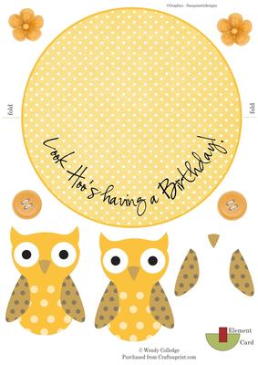 Hoo's Birthday - Owl Wobble Card