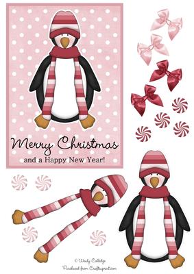 Pretty in Pink Christmas Penguin
