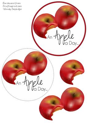 An Apple a Day - Get Well Soon Card Front / Topper