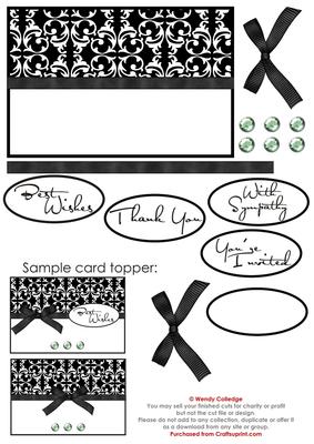 Elegant Black & White Card Topper