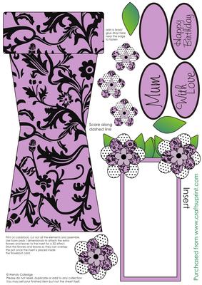 Purple Flowerpot Card 2