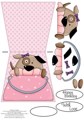 Sweet Puppy in Purse Card