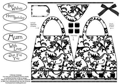Gorgeous Monotone Handbag Card