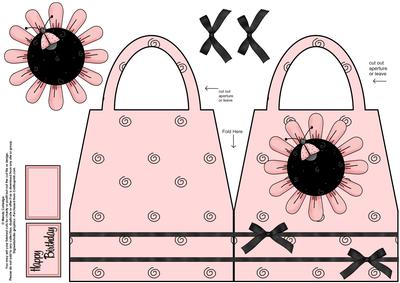 Pink Ladybug Handbag Card