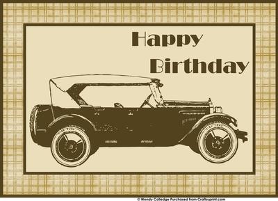 Vintage Car for Men's Birthday Cards