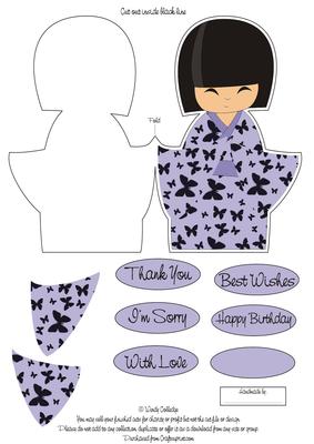 Kokeshi Doll Shaped Card