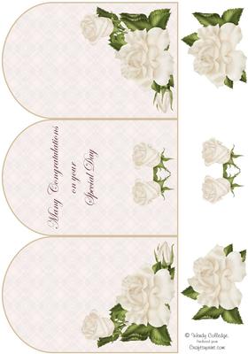 Ivory Rose Trifold Card