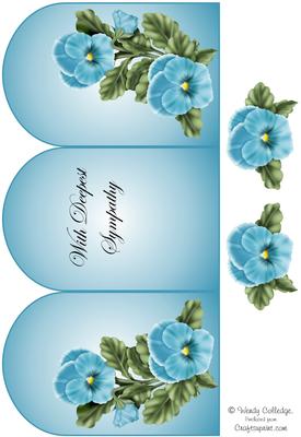 Blue Sympathy Tri Fold Card