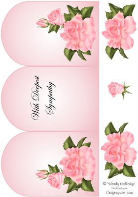 Pink Sympathy Tri Fold Card