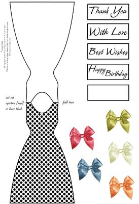Little Black Polka Dress Card