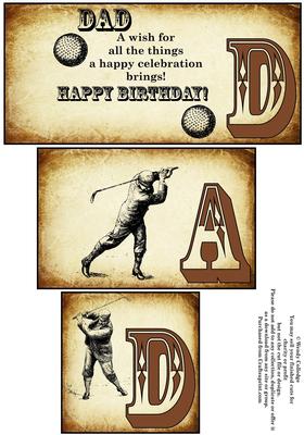 Vintage Golf Book Card for Dad
