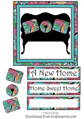 New Home Floral Couch Card Topper
