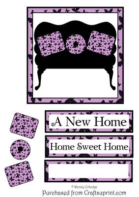 New Home Butterfly Couch Card Topper