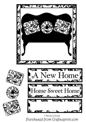 New Home Monotone Couch Card Topper