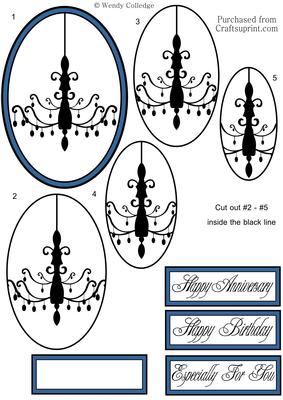 Chandelier Oval Pyramid Topper Blue