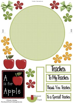 Apple Wobble Card for Teacher