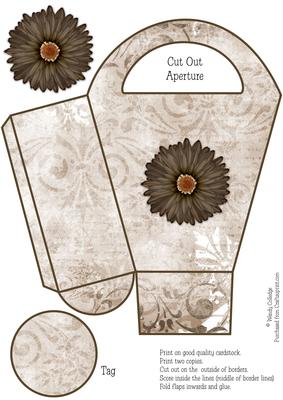 Elegant Brown Floral Gift Bag