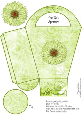 Elegant Green Floral Gift Bag