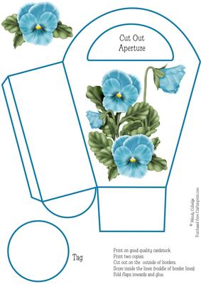 Blue Pansy Gift Bag / Box 2