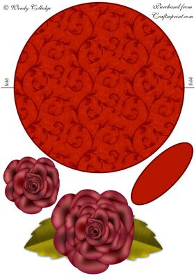 Elegant Red Rose Wobble Card