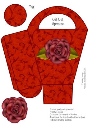 Elegant Red Rose Gift Bag / Box