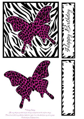 Animal Print Butterfly Magenta