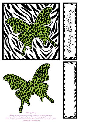 Animal Print Butterfly Green