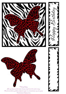 Animal Print Butterfly Red