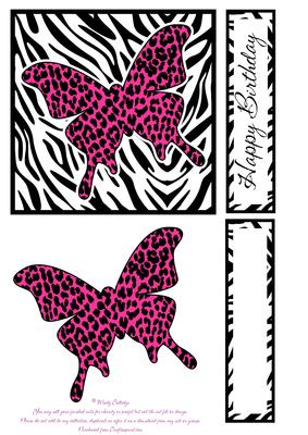 Animal Print Butterfly Hot Pink