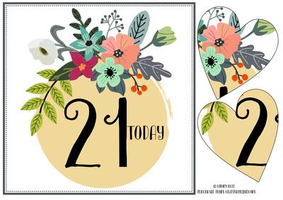 Floral 21st Birthday Square